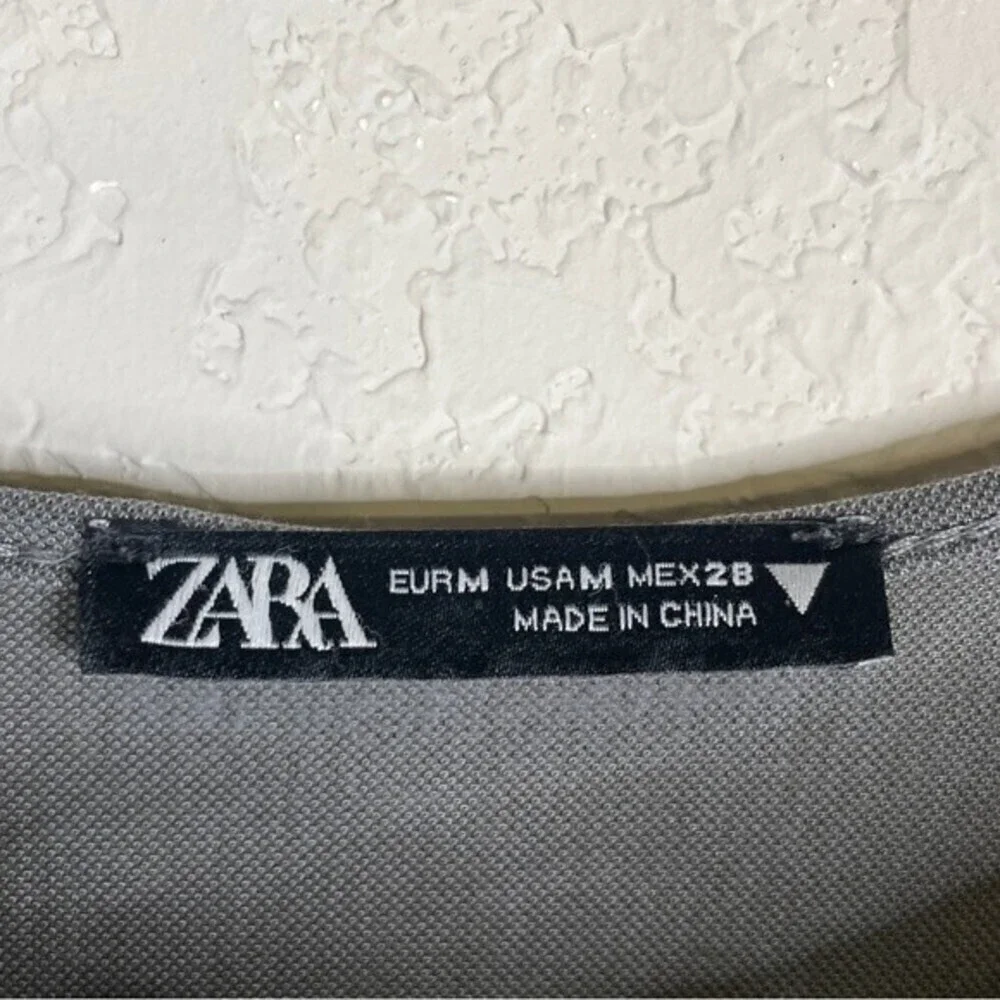 ZARA Women's Sleeveless Dress Tie Front Boho Grey Size Medium - Picture 3 of 7